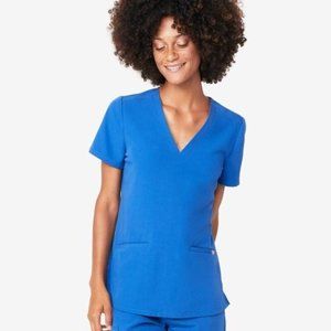 FIGS Women's Royal Blue Casma™ - Three-Pocket Scrub Top